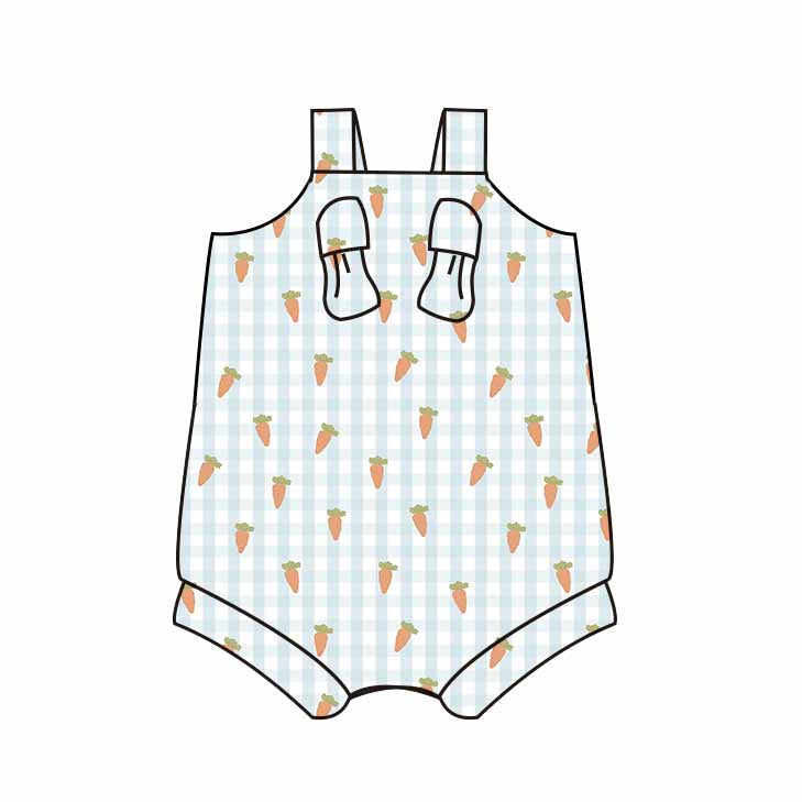 EASTER | Gingham Carrots - Knotted Overall