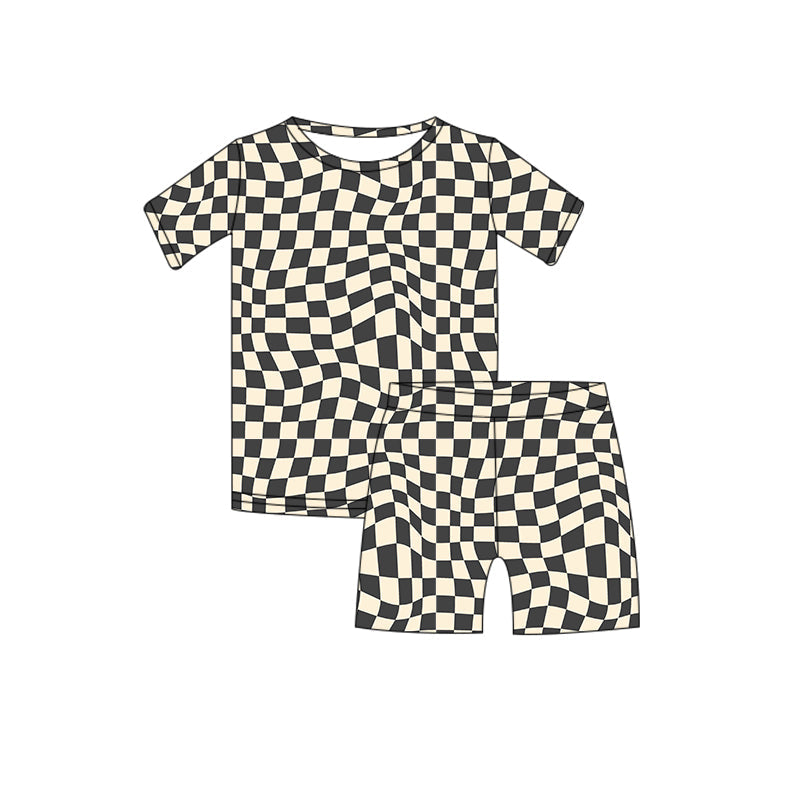 Black + Beige | Short Sleeve PJ Set