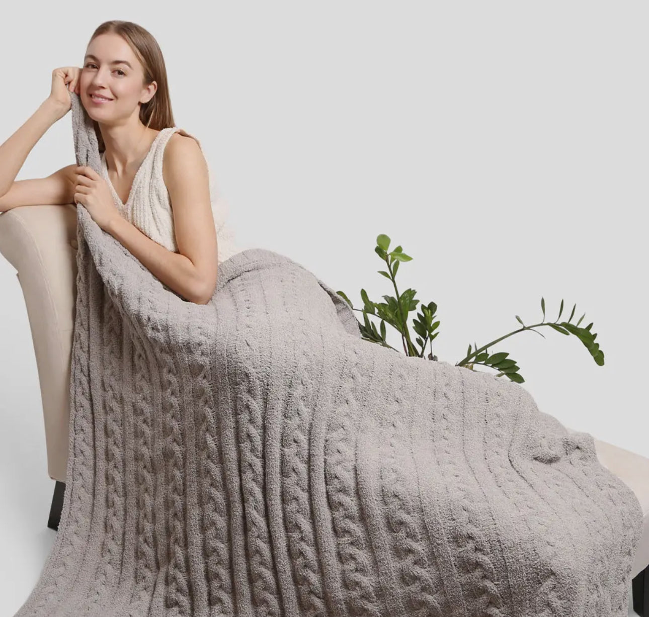 Braided Cable Knit Blanket